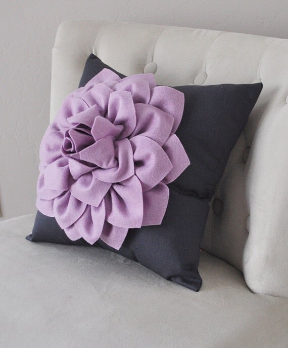 Pillow Flower Pillow Decorative Pillow Purple Pillows