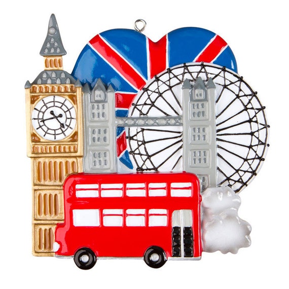Personalized Britain, London Travel Ornament- Wedding favor, Christmas ...
