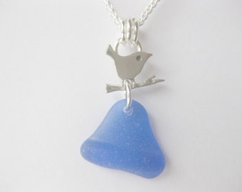 Animal pendant animal necklace Bird jewelry Seaglass Beach Glass Jewelry Handmade, Custom Jewelry