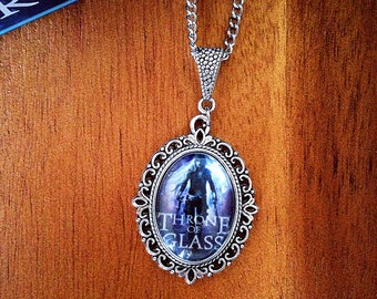 Throne of Glass Necklace- Celaena Sardothien Cameo Necklace feat. the Book Cover of Throne of Glass by Sarah J Maas- Book Related Jewelry