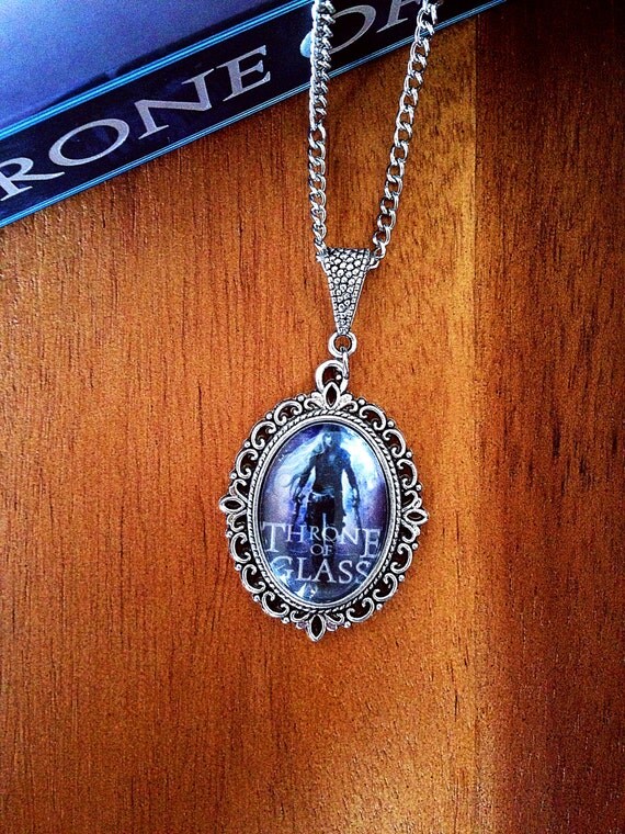 Throne of Glass Necklace- Celaena Sardothien Cameo Necklace feat. the Book Cover of Throne of Glass by Sarah J Maas- Book Related Jewelry