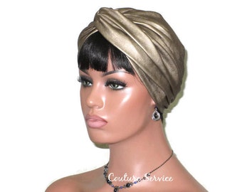Gold Turban, Leather Turban, Women's Handmade Fashion, Twist, Metallic Turban, Gold Turban, Hat, Solid Gold Turban, Gold Turbin, Turbante