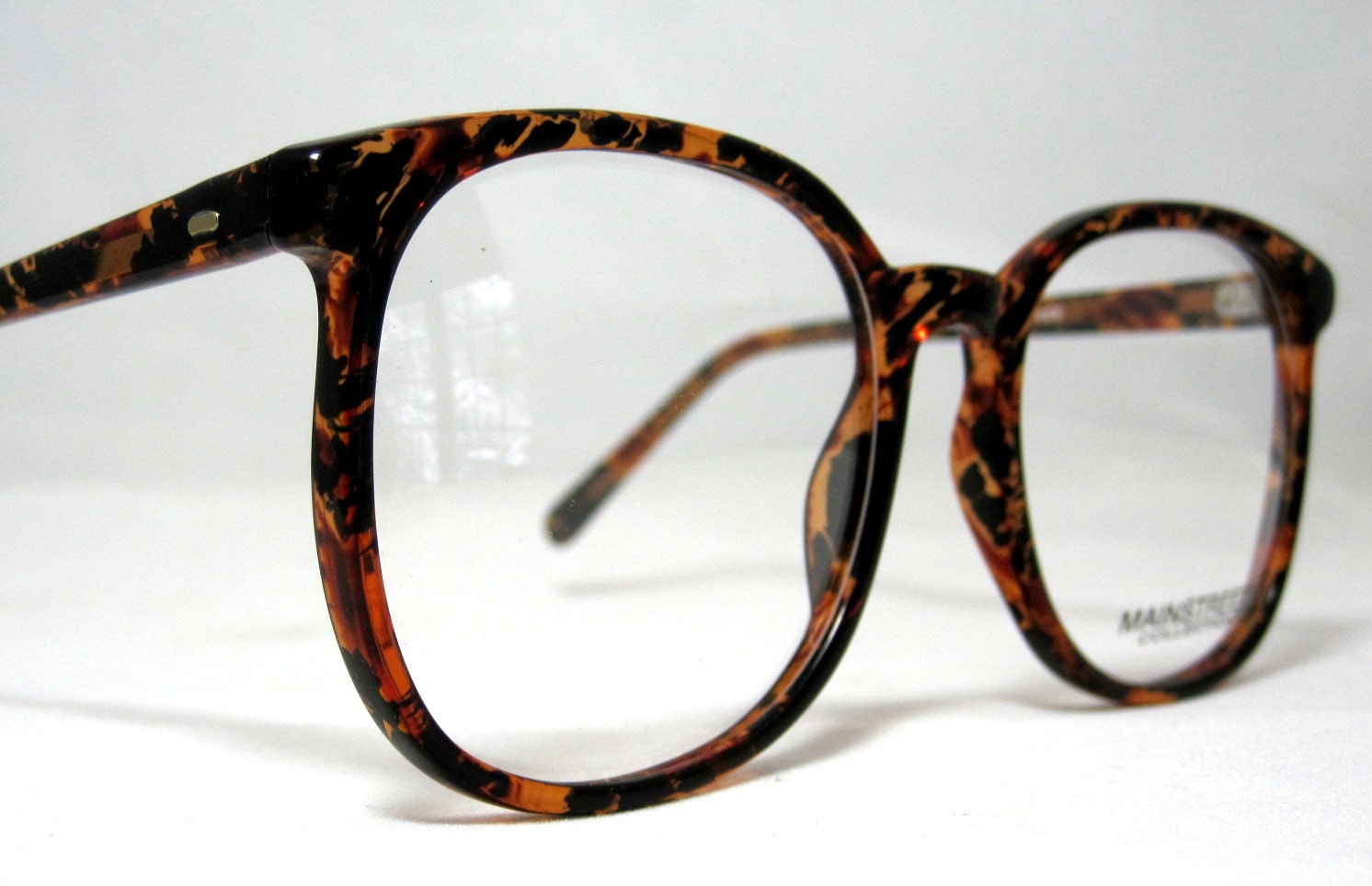 Vintage 80s Oversized Square Horn Rim Eyeglass Frames.