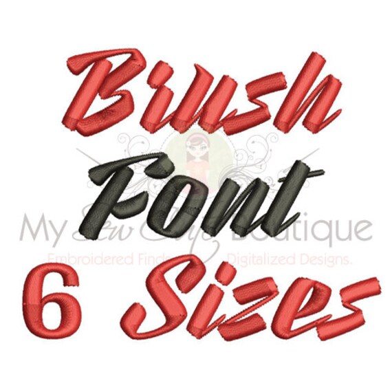 Brush Script Embroidery Font 6 Sizes Included BX Format