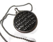 Christian Charm Necklace, Necklace For Men, Biblical Quote Pendant Necklace, Unisex Pendant