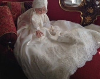 Robe De Baptême Vintage Années 50 En Organza Fleuri Liberty – Taille 90cm (Moins De 4 Ans)