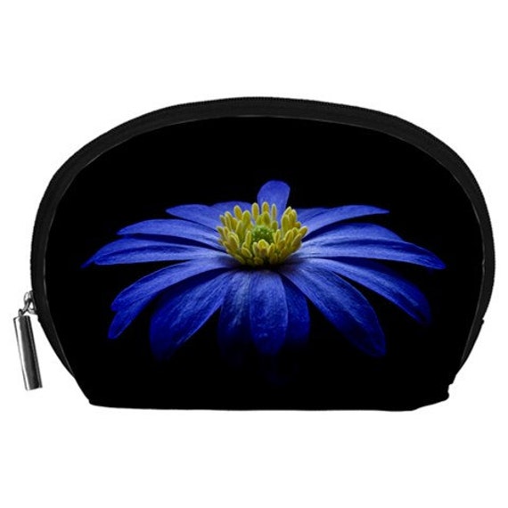 Blue Flower Cosmetic pouch Blue Flower Makeup Bag Zipper