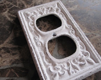 Outlet cover/ Cast iron fleur de lis/ Shabby chic outlet / light switch cover/ lighting/ home decor