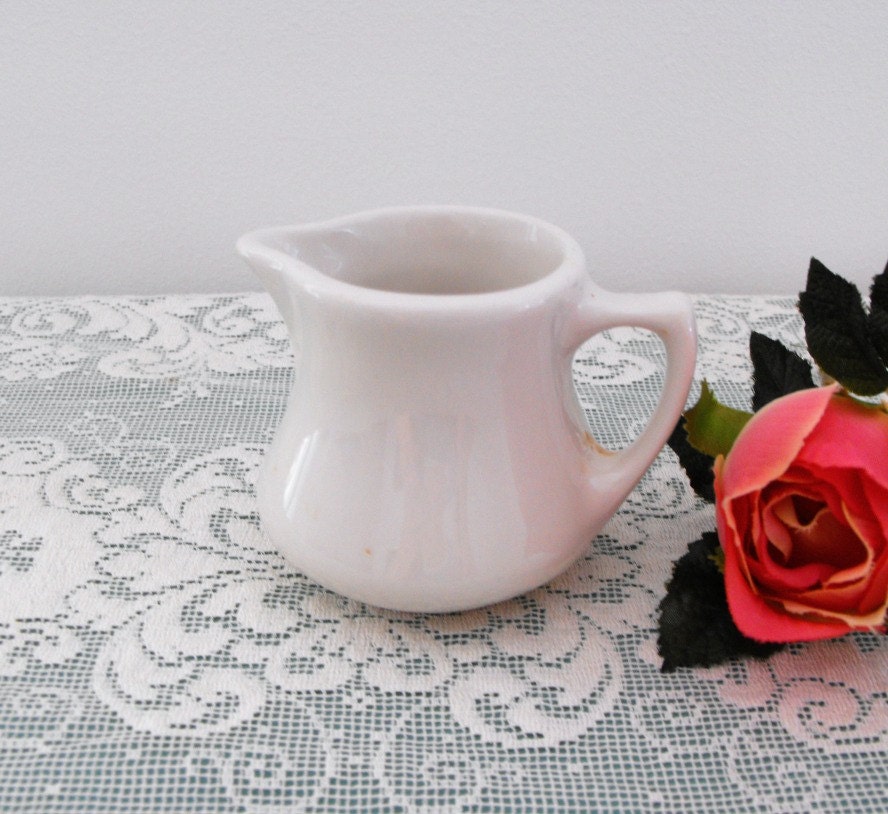 Vintage Hall Pottery White Creamer Made in USA Small