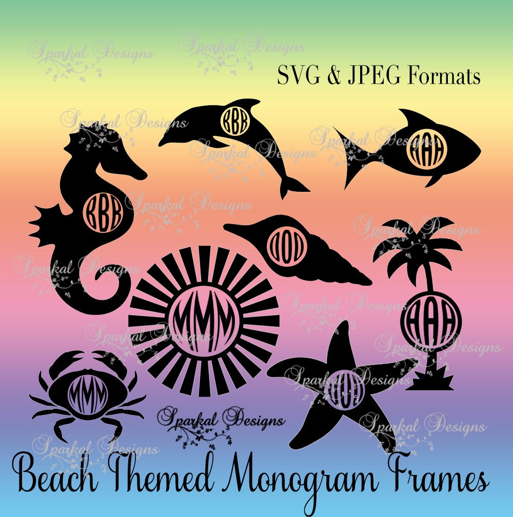 Download Free SVG Beach Monogram SVG Frames Summer Clipart by ... from img0...
