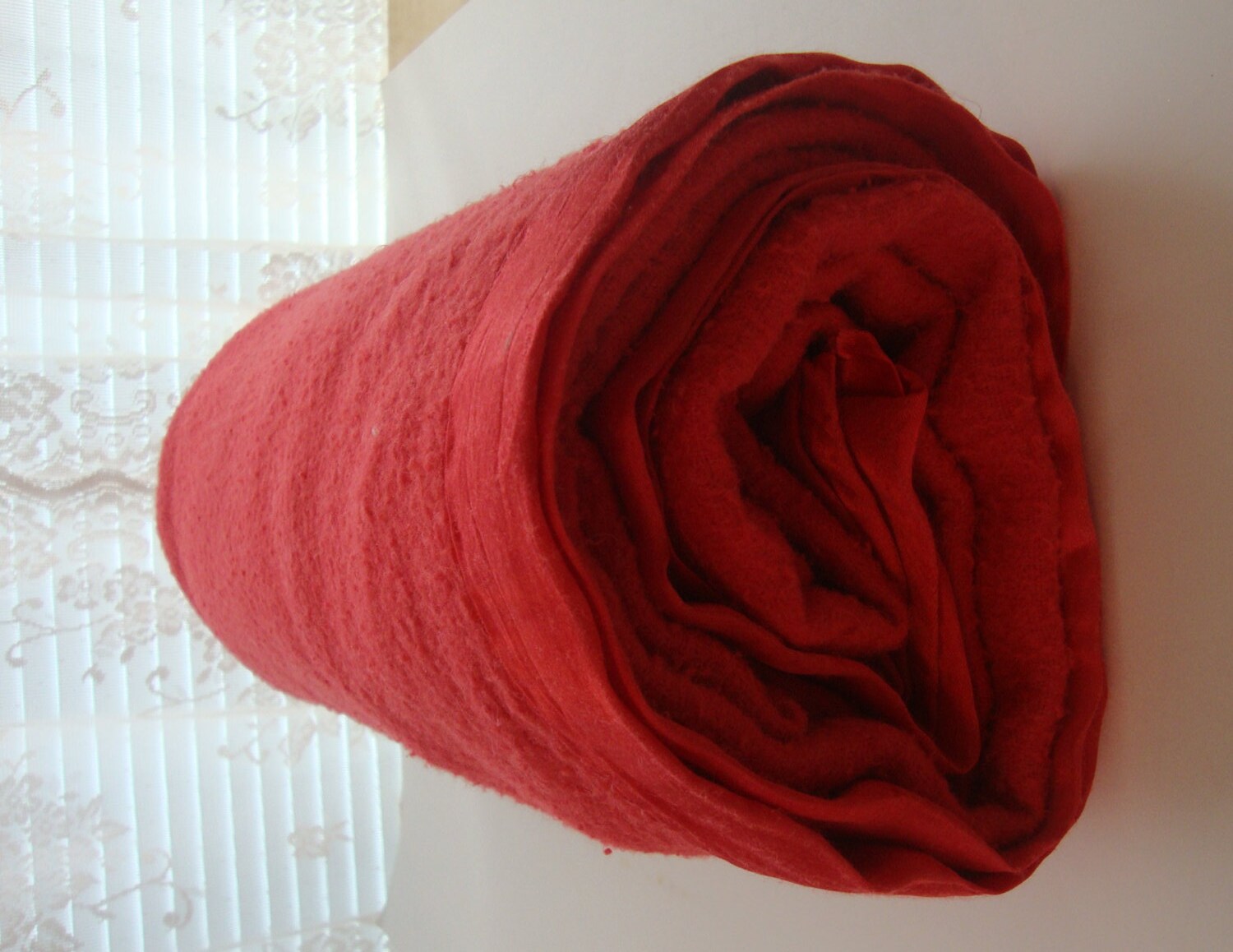 Vintage Vivid Bright Red BlanketCottage cabin or lodge