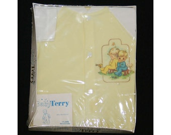 Infants 70s Soft Yellow Baby's Footed Pajama - Size 0 to 3 Months - Deadstock - Winter - Original Packaging - Children's - PJ's - 38640-1