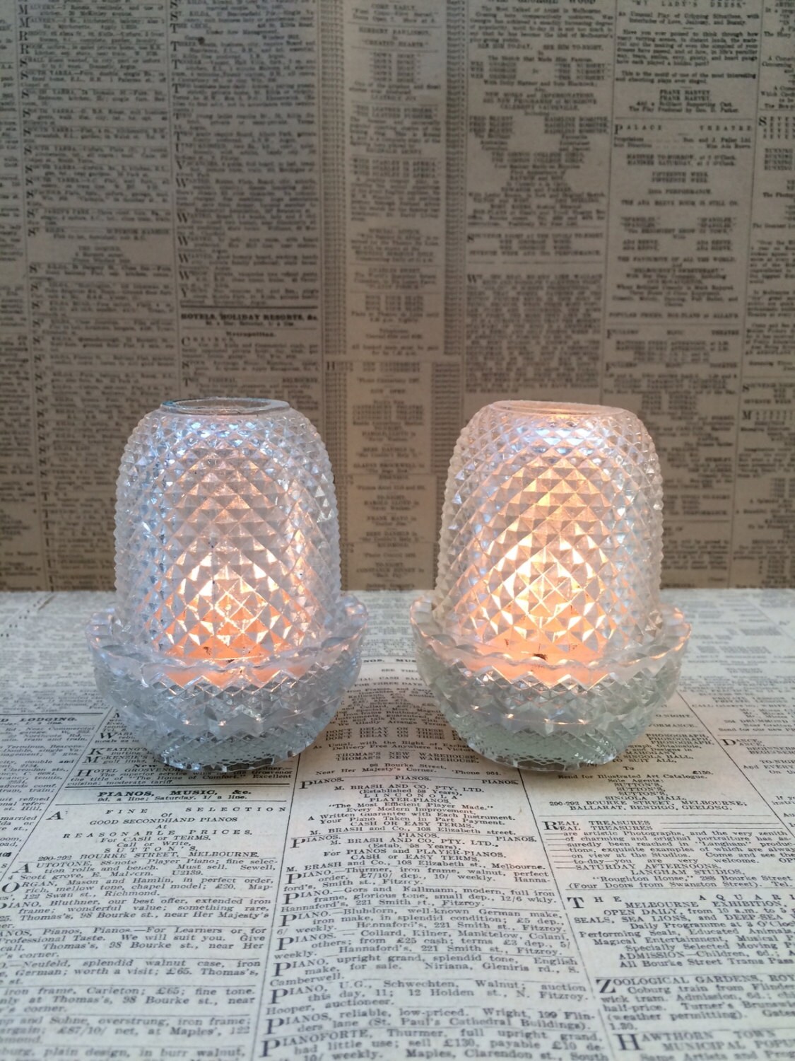 Vintage Glass Fairy Lights Matching Pair by fadedemporium on Etsy
