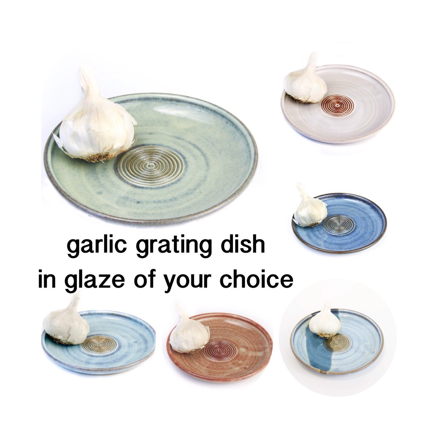 Garlic grating plate in your choice of glaze. appeziter