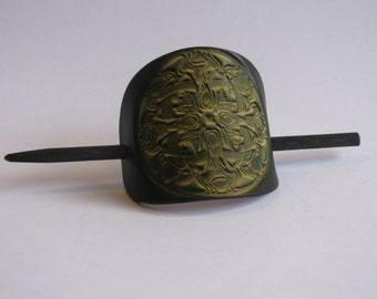 Leather Hair Barrette...large size .