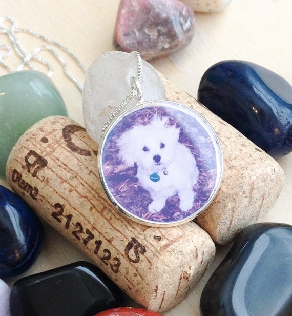 WATERPROOF Photo Necklace with SOLID Sterling Silver Options