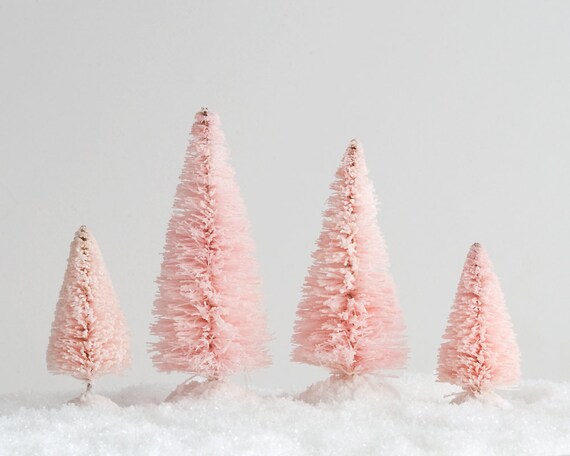 tree bottle mantle brush Trees of Bottle Pastel Pink 4 Brush Medium Set Decoration Valentines