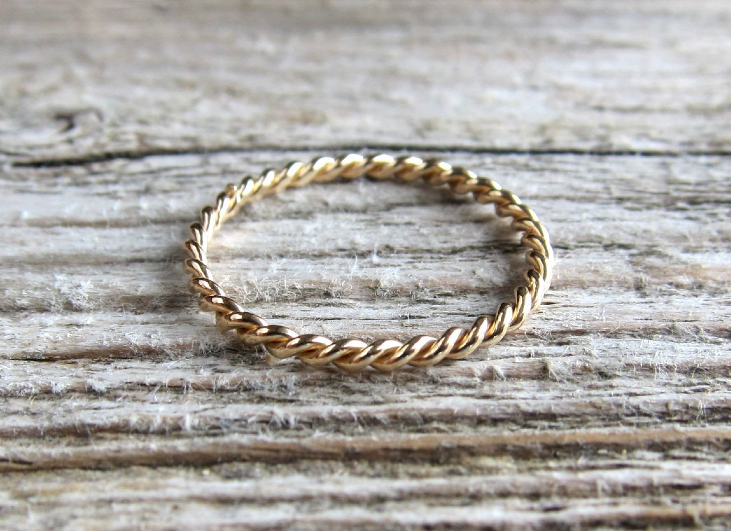 Rope ring twisted ring in gold filled or sterling silver.