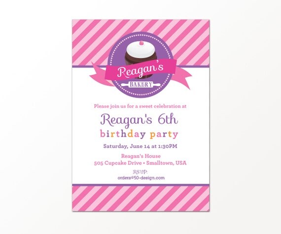 Baking Party Invitation - Printable Cupcake Invitation by 505 Design Inc Il_570xn
