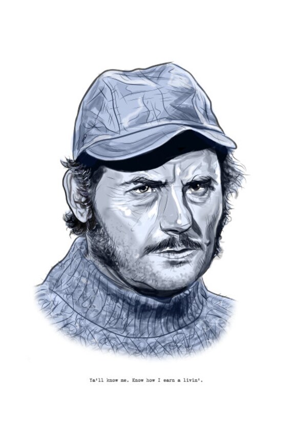 Quint from JAWS gilcée print by CastleMcQuade on Etsy