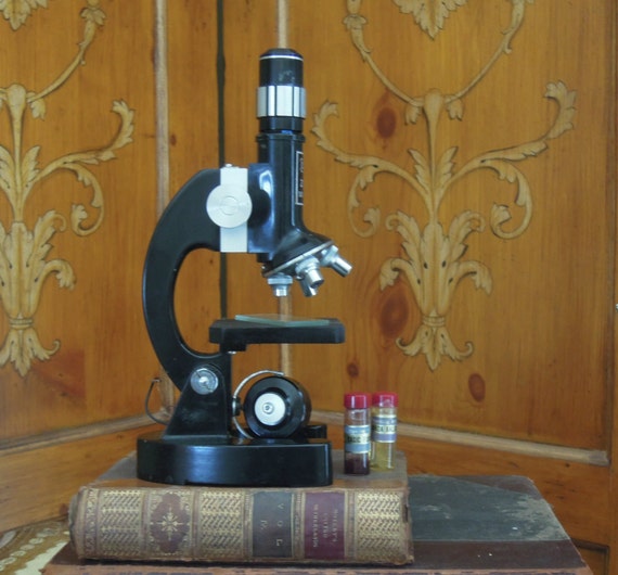 Vintage Microscope / Student / School by AloofNewfWhimsy on Etsy