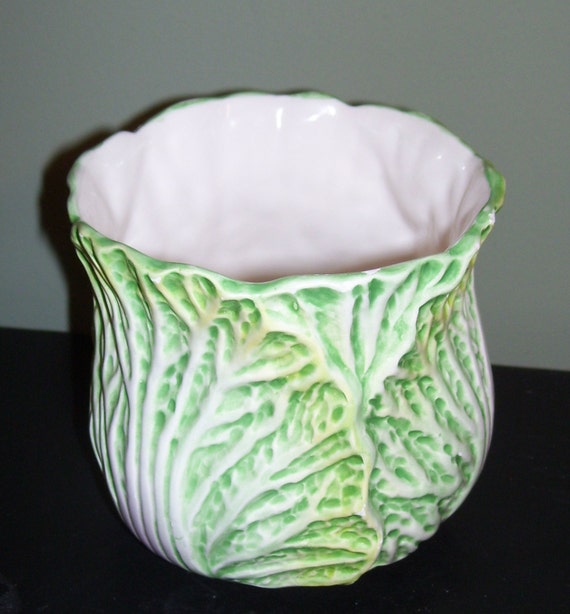 Lettuce Cabbage Flower Pot Vase Planter by Me2UPrimitives on Etsy