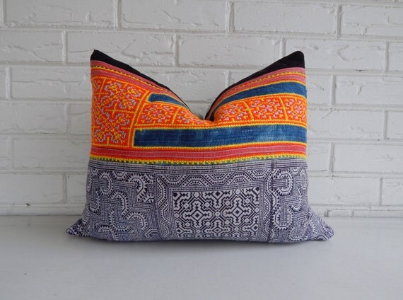 Tribal Pillow Cover Batik Throw Pillow by habitationBoheme