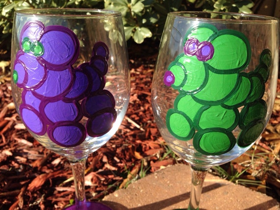 Bead Dog, Mardi Gras Wineglass Bead Dog Art New Orleans wine glass