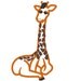 Fringed hairs Giraffe - fringed edge - front - machine embroidery applique designs - 5x7 and 6x10
