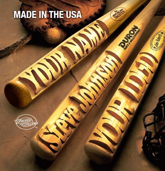 Personalized 35in Rawlings Baseball Bat Deep Carved