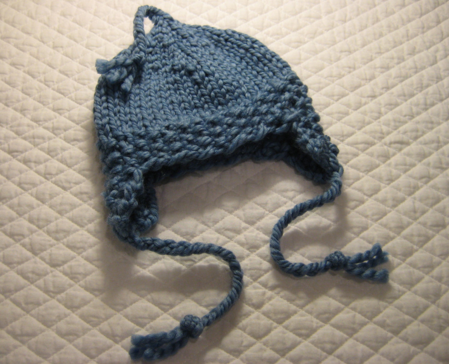 Bebeknits Quick Knit Ear Flap Baby Hat Knitting Pattern in 3