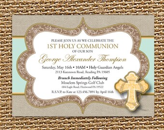 First Holy Communion Invitation, Holy Communion, Printable Invitation, Christening Invite, Baptism Invitation, Communion Invite