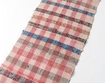vintage Swedish rag rug, 1920s floor runner, 8 ft