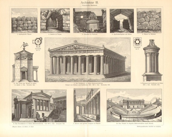 1902 Architecture Of The Ancient Greece Choragic Monument Of