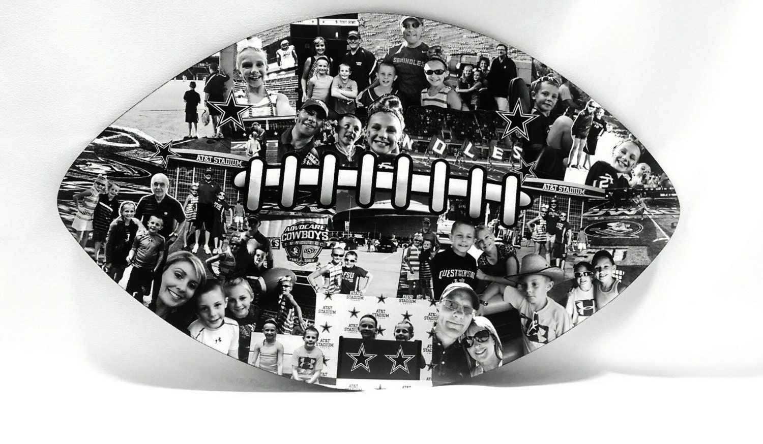 Custom Photo Collage FOOTBALL Shape Sports Birthday Gift