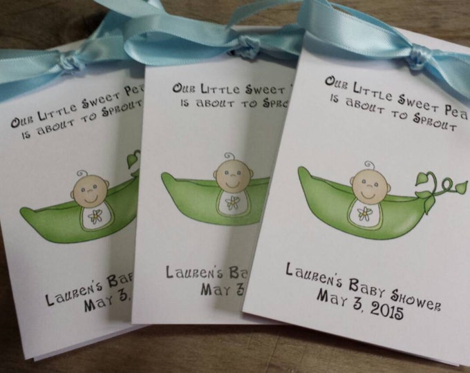 Adorable Pea in the Pod Sweet Pea Baby shower Flower Seed Party Favors