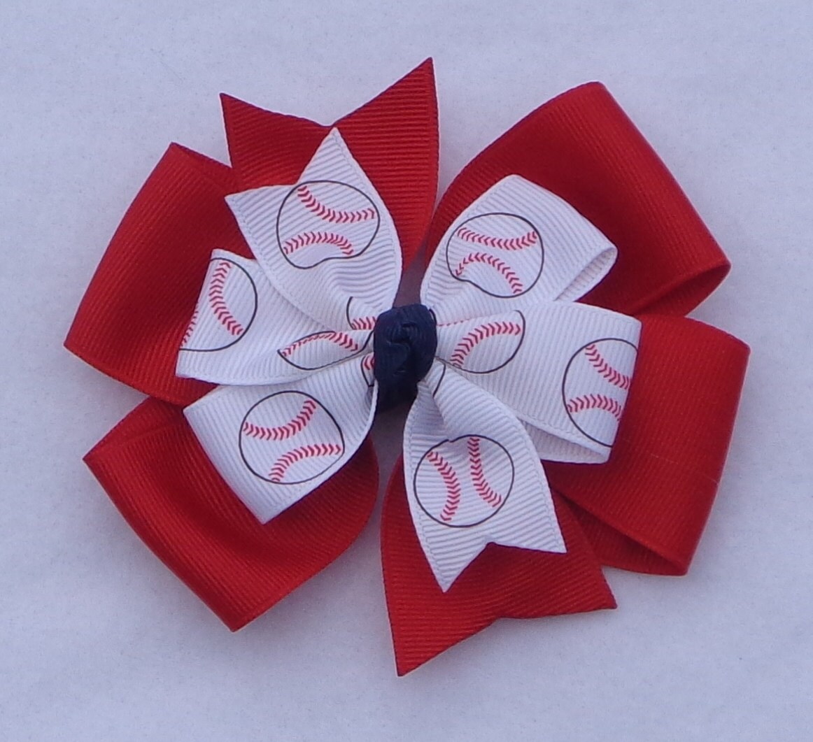 Baseball Hair bow Team Hair Bows for Baseball Team Hair