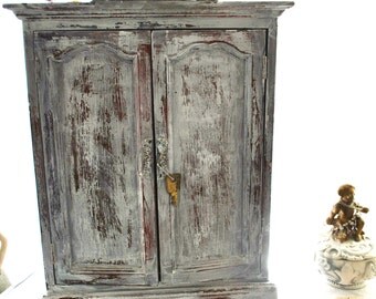 Distressed Jewelry Box Found Objects Assemblage Shabby