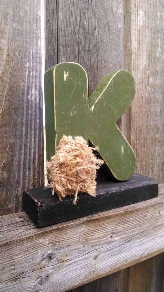 Shabby chic letter K, shelf sitter