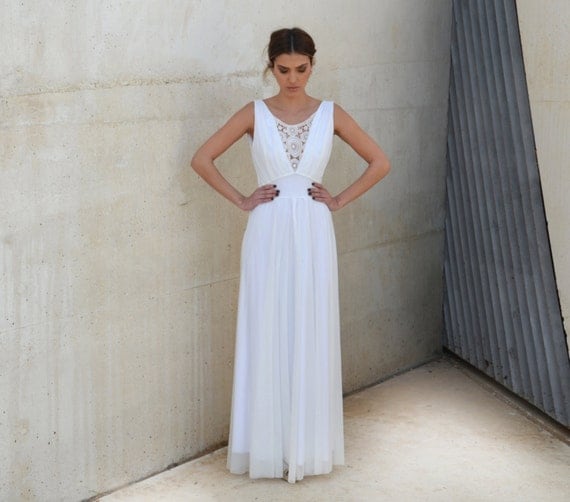 Eren V-neck Bohemia Lace Trailing maxi wedding dress