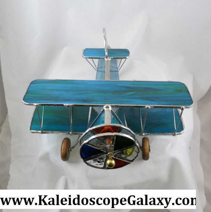 Stained Glass Airplane Kaleidoscope by KaleidoscopeGalaxy on Etsy
