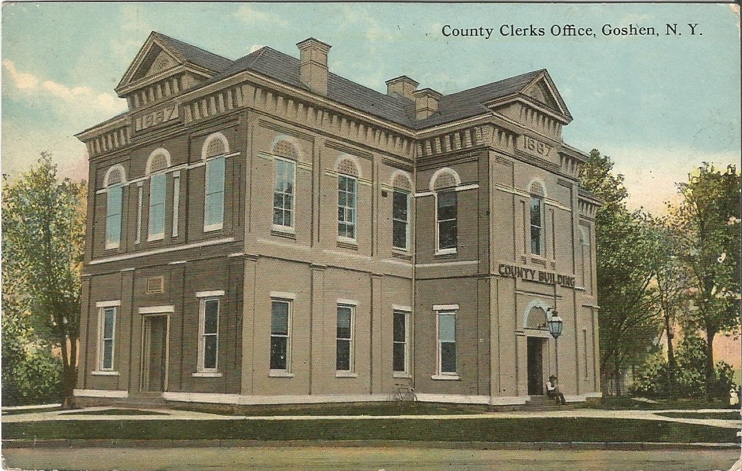 County Clerks Office Goshen New York Vintage Postcard
