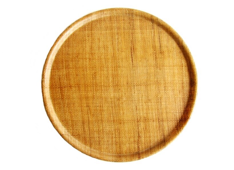 Vintage Rattan Plastic Coated Extra Large Serving Tray Haute Juice