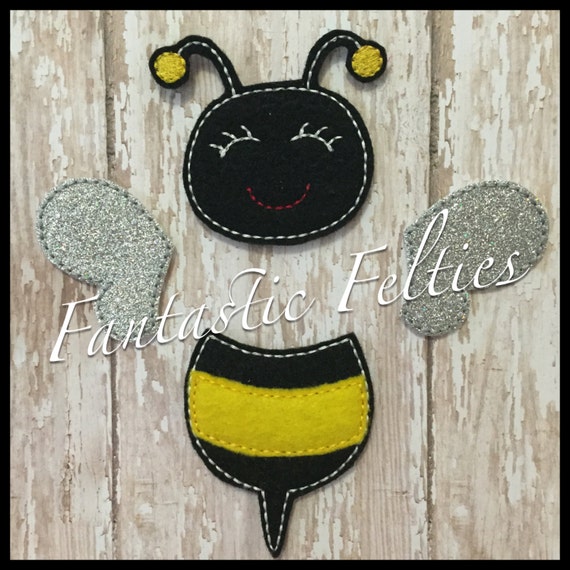 Oversized Bumble Bee feltie bow Parts Felt applique