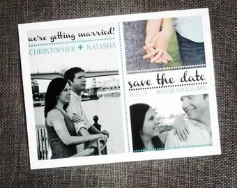 3 photo save-the-date postcard