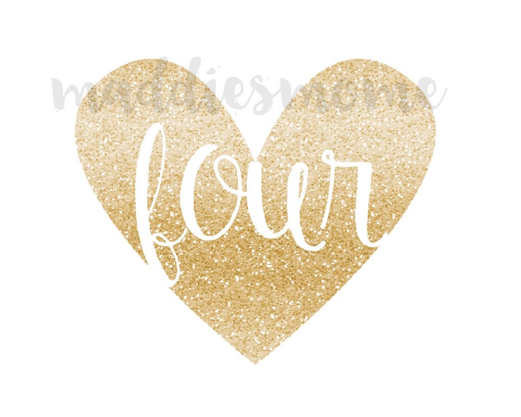 Gold 'Glitter' Birthday DIY Iron on T Shirt Transfer