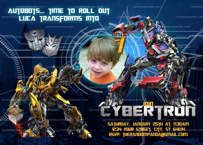 Transformers Invitations Templates 8