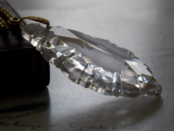 necklace Chain Chandelier   Necklace, Pendalogue Vintage Vintage Crystal vintage chandelier  Brass