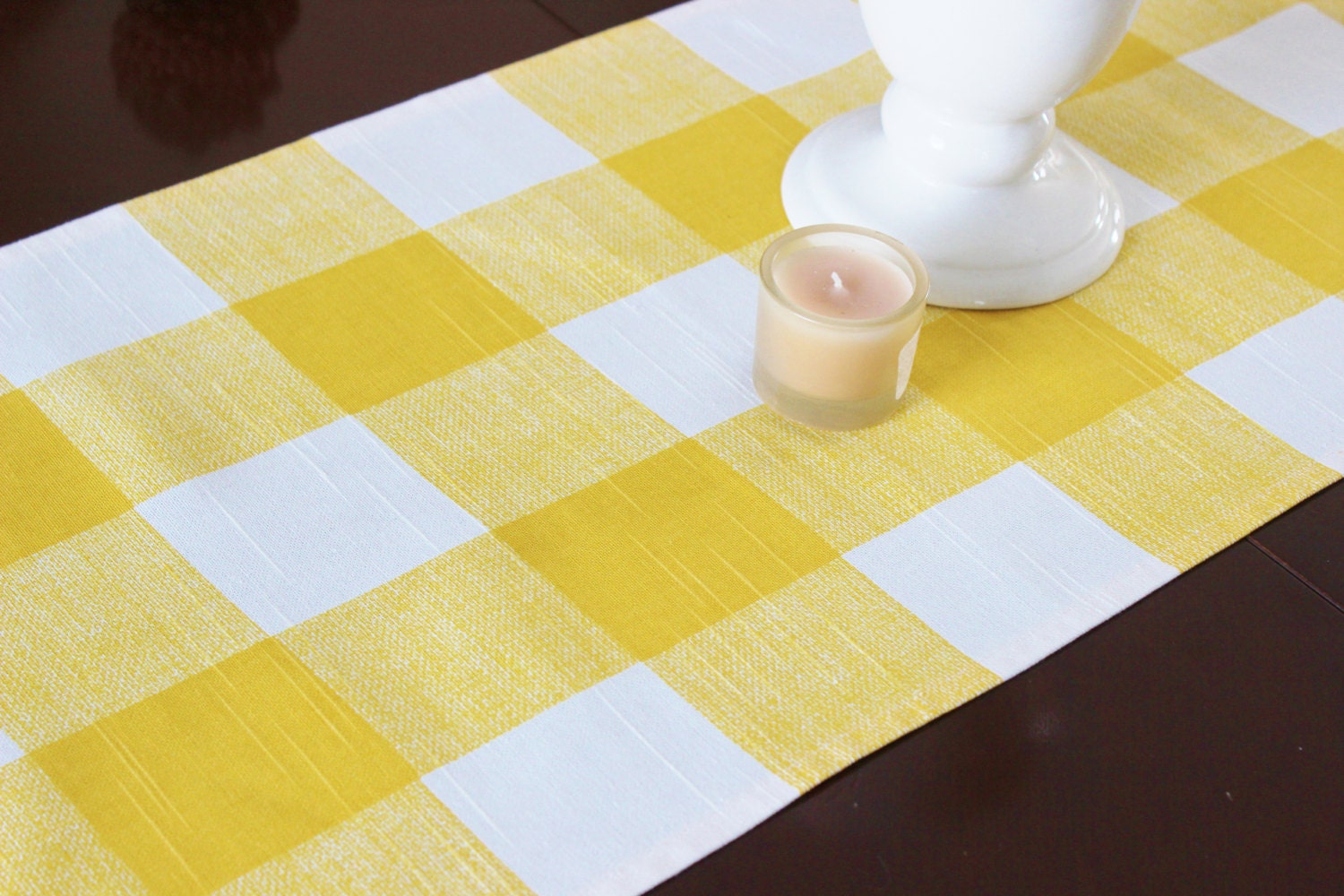 Yellow Table Runner Table Cloth Yellow Buffalo Check Cabin