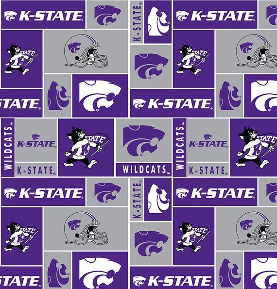 Sykel Enterprises Collegiate Fleece Kansas State University Fabric by The Yard Multi